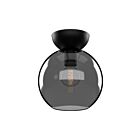 Kuzco Lighting SF59708-BK-SM Arcadia 1-lumière 60W Noir et fumé Incandescente Semi Plafonnier Encastré