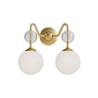 Kuzco Lighting VL415315BGOP Celia 2-lumières 120W Or brossé et verre opale Lampe de salle de bain