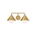 Kuzco Lighting VL485221BGOP Remy 2-lumières 120W Or brossé et verre opale Lampe de salle de bain