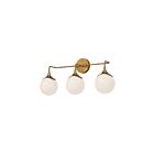Kuzco Lighting VL505125AGOP Nouveau 3-lumières 120W Or vieilli et verre opale mat Lampe de salle de bain