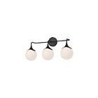 Kuzco Lighting VL505125MBOP Nouveau 3-lumières 120W Noir mat et verre opale mat Lampe de salle de bain