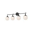 Kuzco Lighting VL505136MBOP Nouveau 4-lumières 160W Noir mat et verre opale mat Lampe de salle de bain