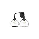 Kuzco Lighting VL524217MBCL Hazel 2-lumières 120W Noir mat et verre transparent Lampe de salle de bain
