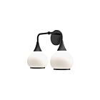 Kuzco Lighting VL524217MBOP Hazel 2-lumières 120W Noir mat et verre opale mat Lampe de salle de bain