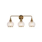 Kuzco Lighting VL524326AGCL Hazel 3-lumières 180W Or vieilli et verre transparent Lampe de salle de bain
