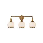 Kuzco Lighting VL524326AGOP Hazel 3-lumières 180W Or vieilli et verre opale mat Lampe de salle de bain