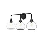 Kuzco Lighting VL524326MBCL Hazel 3-lumières 180W Verre transparent et noir mat Lampe de salle de bain