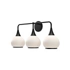 Kuzco Lighting VL524326MBOP Hazel 3-lumières 180W Noir mat et verre opale mat Lampe de salle de bain