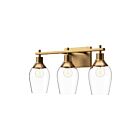 Kuzco Lighting VL538322AGCL Kingsley 3-lumières 180W Or vieilli et verre transparent Lampe de salle de bain