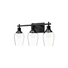 Kuzco Lighting VL538322MBCL Kingsley 3-lumières 180W Verre transparent et noir mat Lampe de salle de bain