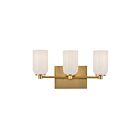 Kuzco Lighting VL57718-BG-GO Nola 3-lumières 120W Or brossé et verre opale lustré Incandescente Lampe de salle de bain
