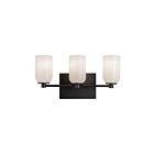 Kuzco Lighting VL57718-BK-GO Nola 3-lumières 120W Noir et verre opale lustré Incandescente Lampe de salle de bain