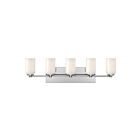 Kuzco Lighting VL57732-CH-GO Nola 5-lumières 200W Chrome et verre opale lustré Incandescente Lampe de salle de bain
