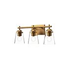 Kuzco Lighting VL638221AGCL Addison 3-lumières 180W Or vieilli et verre transparent Lampe de salle de bain