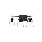 Kuzco Lighting VL638221MBCL Addison 3-lumières 180W Verre transparent et noir mat Lampe de salle de bain
