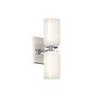 Kuzco Lighting WS57712-CH-GO Nola 2-lumières 80W Chrome et verre opale brillant Incandescente Appliques murales d'intérieur