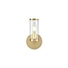 Kuzco Lighting WV309001NBCG Revolve 1-lumière 60W Verre transparent et laiton naturel Lampe de salle de bain