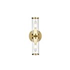 Kuzco Lighting WV309002NBCG Revolve 2-lumières 120W Verre transparent et laiton naturel Lampe de salle de bain