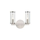 Kuzco Lighting WV309022PNCG Revolve 2-lumières 120W Verre transparent et nickel poli Lampe de salle de bain
