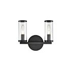 Kuzco Lighting WV309022UBCG Revolve 2-lumières 120W Verre transparent et bronze urbain Lampe de salle de bain