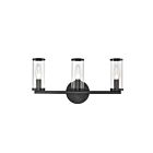 Kuzco Lighting WV309033UBCG Revolve 3-lumières 180W Verre transparent et bronze urbain Lampe de salle de bain