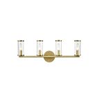 Kuzco Lighting WV309044NBCG Revolve 4-lumières 240W Verre transparent et laiton naturel Lampe de salle de bain