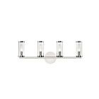 Kuzco Lighting WV309044PNCG Revolve 4-lumières 240W Verre transparent et nickel poli Lampe de salle de bain