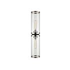 Kuzco Lighting WV311602PNCG Revolve II 2-lumières 120W Verre transparent et nickel poli Lampe de salle de bain