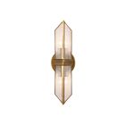 Kuzco Lighting WV332815VBCR Cairo 2-lumières 120W Verre strié et laiton vieilli Lampe de salle de bain