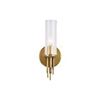 Kuzco Lighting WV335103VBCR Torres 1-lumière 40W Verre strié et laiton vieilli Lampe de salle de bain