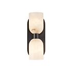 Kuzco Lighting WV338902UBAR Lucian 2-lumières 120W Bronze urbain et albâtre Lampe de salle de bain