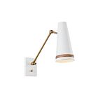 Kuzco Lighting WV342105MWHL Brickell 1-lumière 60W Blanc mat et cuir noisette Lampe de salle de bain