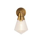 Kuzco Lighting WV348106VBPG Willard 1-lumière 60W Laiton vieilli et verre prismatique Lampe de salle de bain