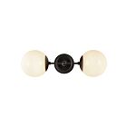 Kuzco Lighting WV407618MBGO Fiore 2-lumières 120W Noir mat et verre opale lustré Lampe de salle de bain
