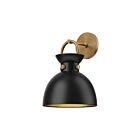 Kuzco Lighting WV411309AGMB Waldo 1-lumière 60W Or vieilli et noir mat Lampe de salle de bain