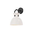 Kuzco Lighting WV411809MBGO Waldo 1-lumière 60W Noir mat et verre opale lustré Lampe de salle de bain