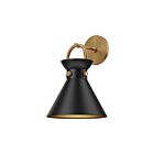 Kuzco Lighting WV412009AGMB Emerson 1-lumière 60W Or vieilli et noir mat Lampe de salle de bain