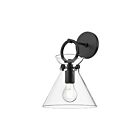 Kuzco Lighting WV412509MBCL Emerson 1-lumière 60W Noir mat et verre transparent Lampe de salle de bain
