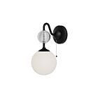 Kuzco Lighting WV415306MBOP Celia 1-lumière 60W Noir mat et verre opale Lampe de salle de bain