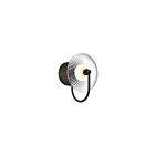 Kuzco Lighting WV417801MBCR-UNV Hera 9W Noir mat et verre strié transparent LED Lampe de salle de bain