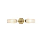 Kuzco Lighting WV424720BGOP Krysta 2-lumières 80W Or brossé et verre opale mat Lampe de salle de bain
