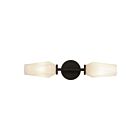 Kuzco Lighting WV424720MBOP Krysta 2-lumières 80W Noir mat et verre opale mat Lampe de salle de bain