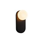 Kuzco Lighting WV425112MBOP Ariel 1-lumière 40W Noir mat et verre opale Lampe de salle de bain
