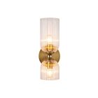 Kuzco Lighting WV442612BGCR Nelly 2-lumières 80W Or brossé et verre strié transparent Lampe de salle de bain
