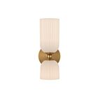 Kuzco Lighting WV442612BGGR Nelly 2-lumières 80W Or brossé et verre opale strié lustré Lampe de salle de bain