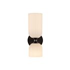 Kuzco Lighting WV442612MBGR Nelly 2-lumières 80W Noir mat et verre opale strié lustré Lampe de salle de bain