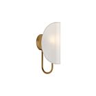 Kuzco Lighting WV450706AGCW Seno 1-lumière 60W Or vieilli et tissu de coton blanc Lampe de salle de bain