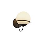 Kuzco Lighting WV458107MBOP Alba 1-lumière 60W Noir mat et verre opale mat Lampe de salle de bain