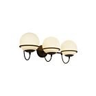 Kuzco Lighting WV458324MBOP Alba 3-lumières 180W Noir mat et verre opale mat Lampe de salle de bain