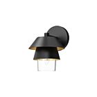 Kuzco Lighting WV475106MBCL Tetsu 1-lumière 60W Noir mat et verre transparent Lampe de salle de bain